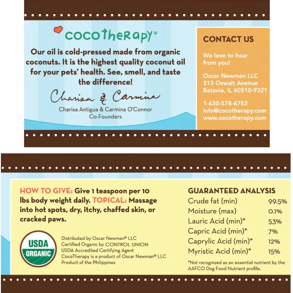 Cocotherapy Virgin Coconut Oil Supportive Care for Dogs, Cats & Birds