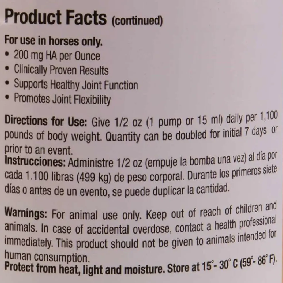 Conquer Equine Liquid Joint Supplement Oral Hyaluronic Acid for Horses