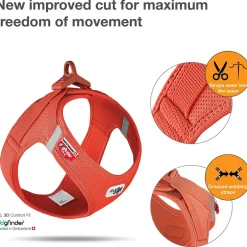 Curli Vest Harness curli Clasp Air-Mesh Sun Orange for Dogs