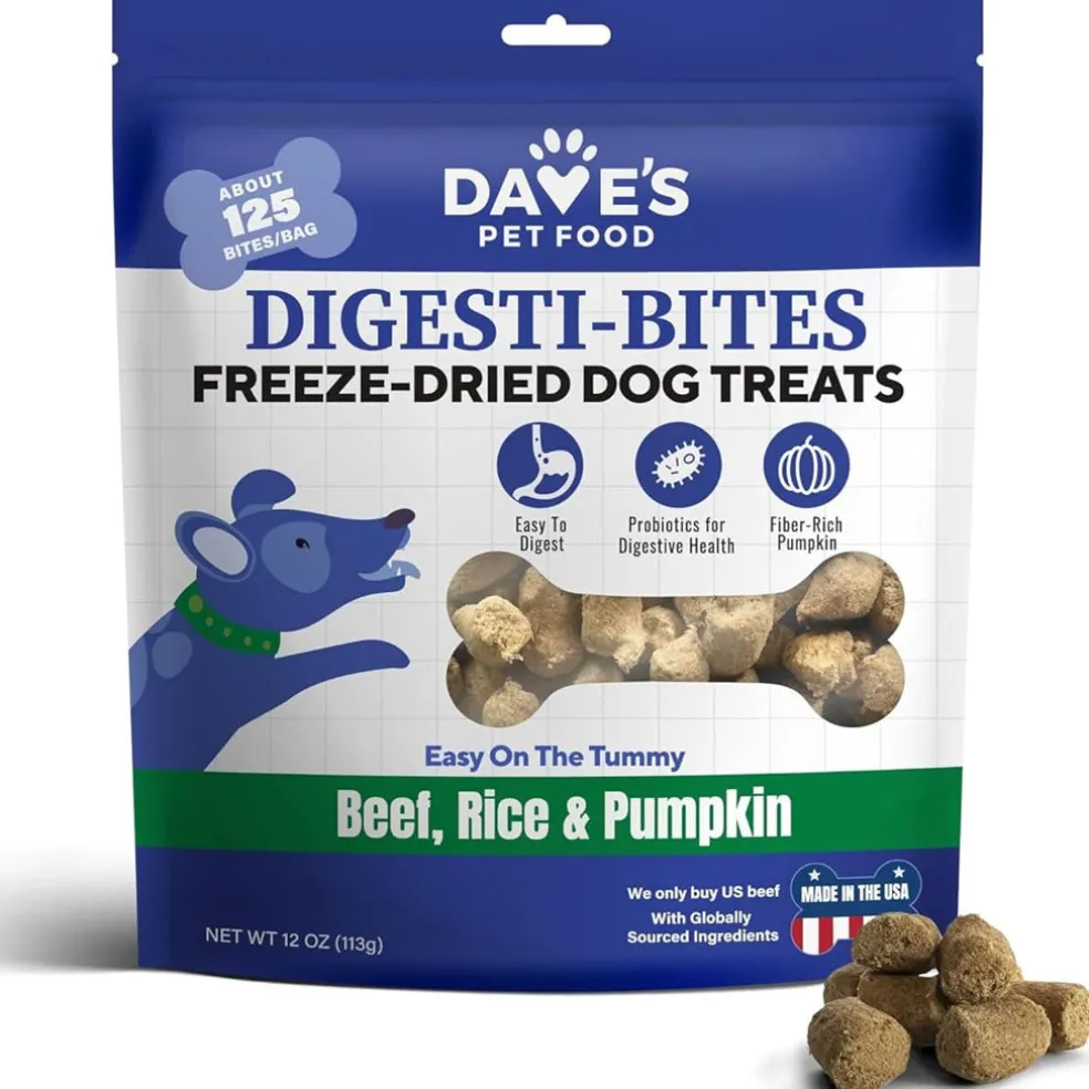 Dave's Digesti-Bites Freeze-Dried Beef, Rice & Pumpkin Dog Treats