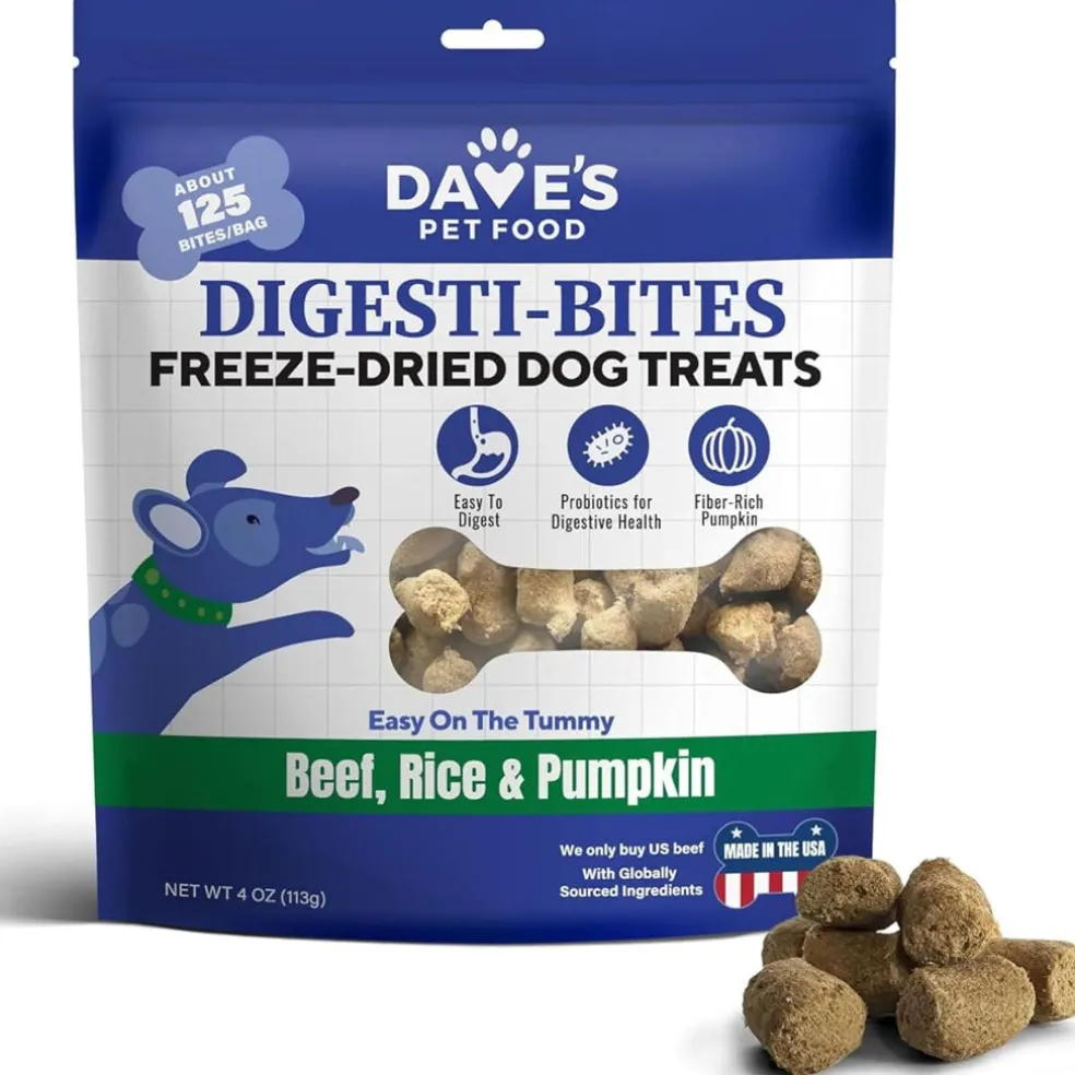 Dave's Digesti-Bites Freeze-Dried Beef, Rice & Pumpkin Dog Treats