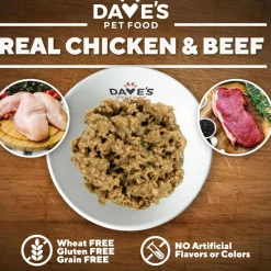 Dave's Pet Food Chicken & Beef Entree Canned Wet Dog Food, 13-oz can, case of 12