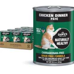 Dave's Pet Food Chicken Formula Canned Wet Cat Food, 12.5-oz can, case of 12