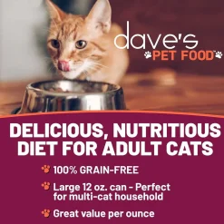Dave's Pet Food Chicken Formula Canned Wet Cat Food, 12.5-oz can, case of 12