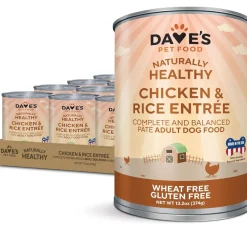 Dave's Pet Food Chicken & Rice Recipe Canned Wet Dog Food, 13-oz can, case of 12