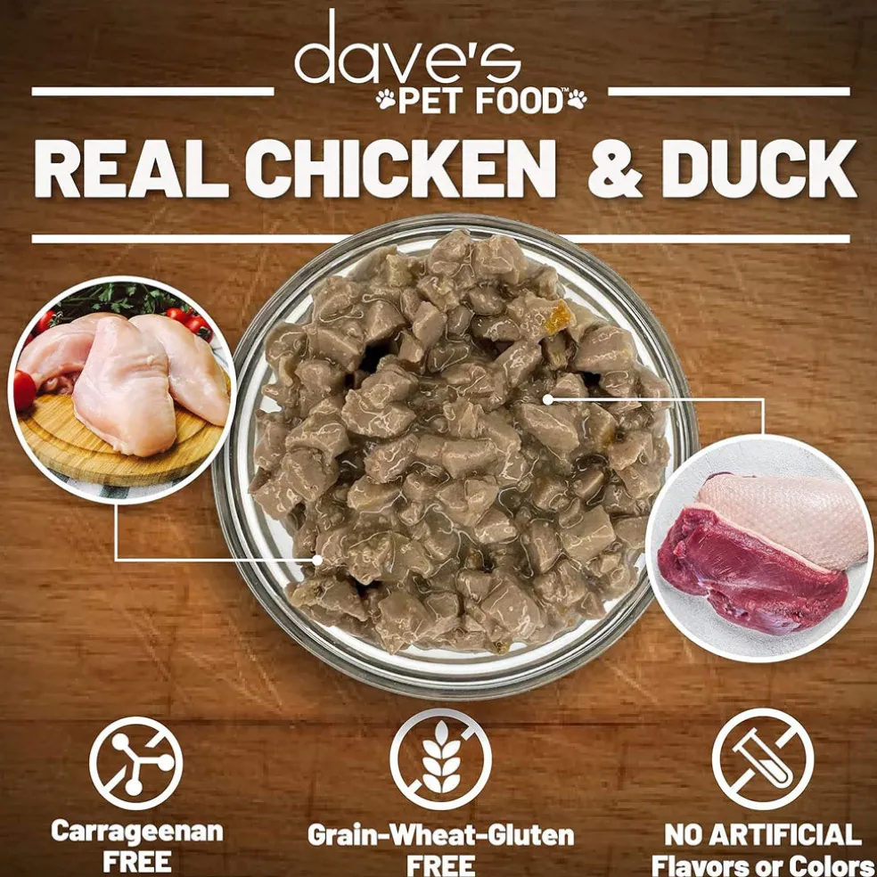 Dave's Pet Food Farmyard Fowl Stew Grain-Free Canned Wet Cat Food, 5.5-oz can, case of 24