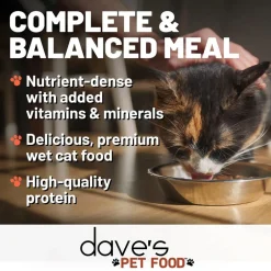 Dave's Pet Food Minced Chicken Dinner in Gravy Canned Wet Cat Food, 2.8-oz can, case of 24
