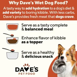 Dave's Pet Food Pork & Sweet Potato Entree in Broth Grain-Free Canned Wet Dog Food, 13-oz can, case of 12