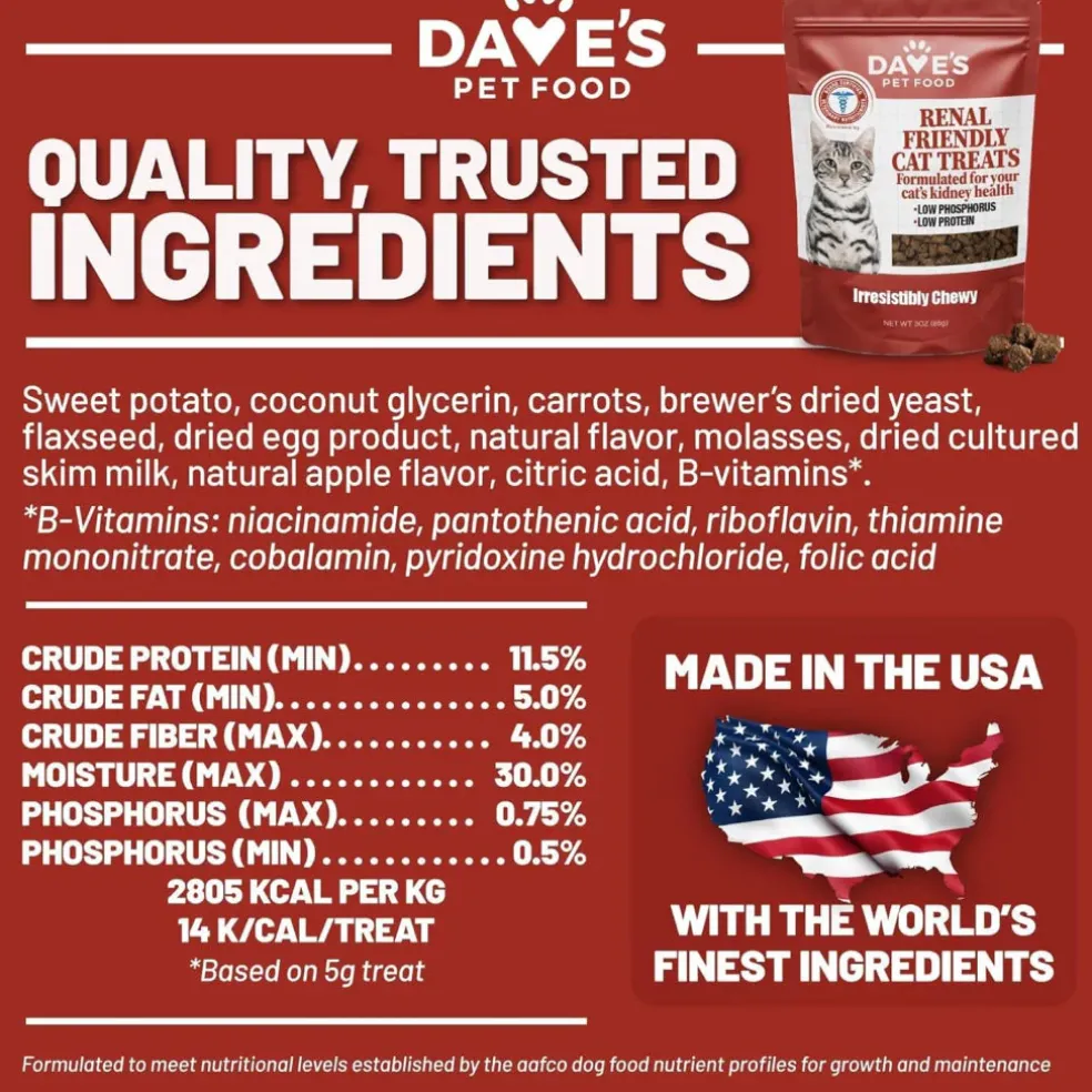Dave's Pet Food Renal-Friendly Sweet Potato Recipe Treats For Cats (3 oz)