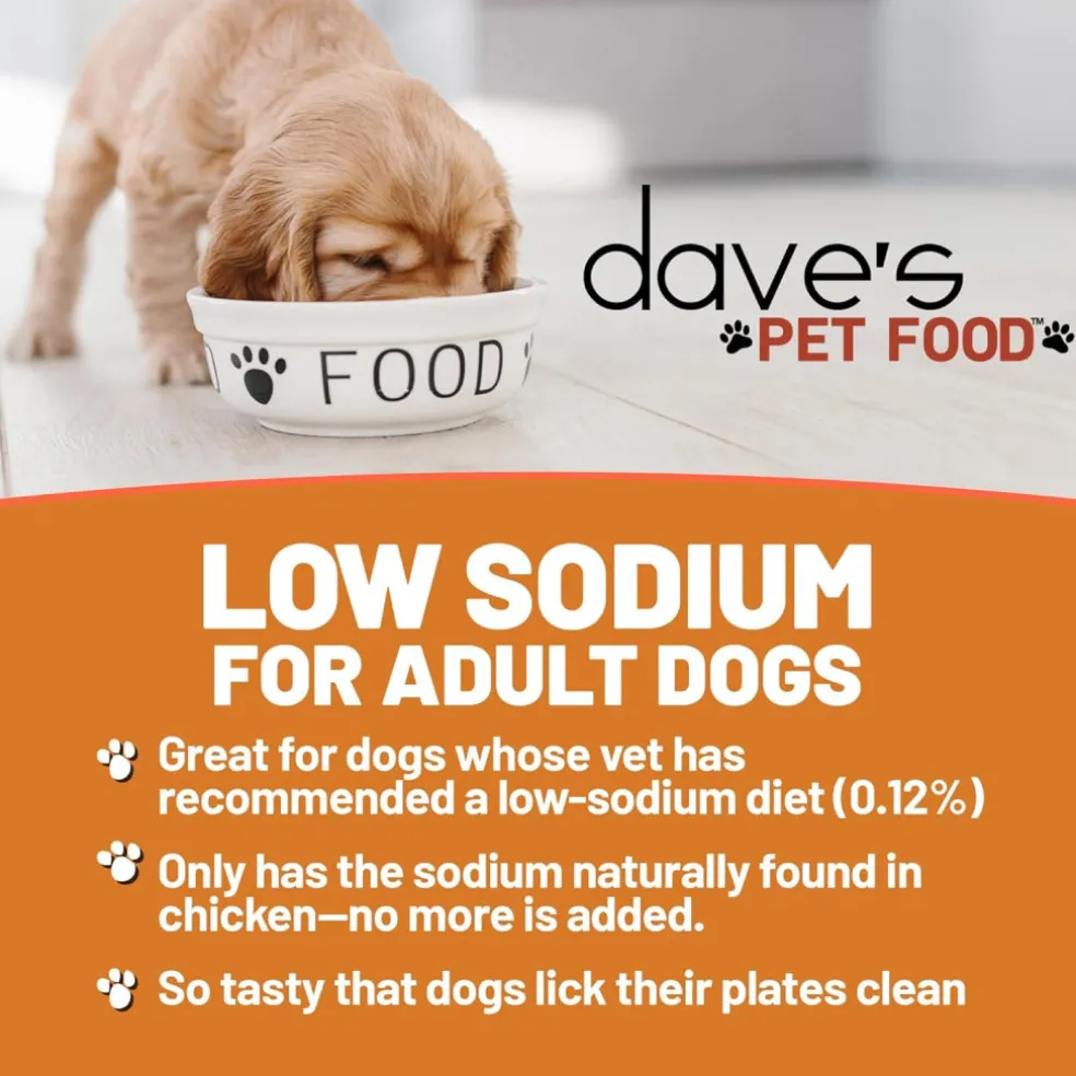 Dave's Pet Food Restricted Diet Sodium Chicken Recipe Wet Dog Food (13.2 oz, case of 12 cans)