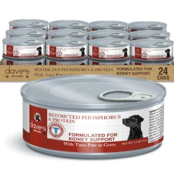 Dave's Pet Food Restricted Diet Phosphorus & Protein Kidney Support Tuna Pate in Gravy Wet Food for Dogs