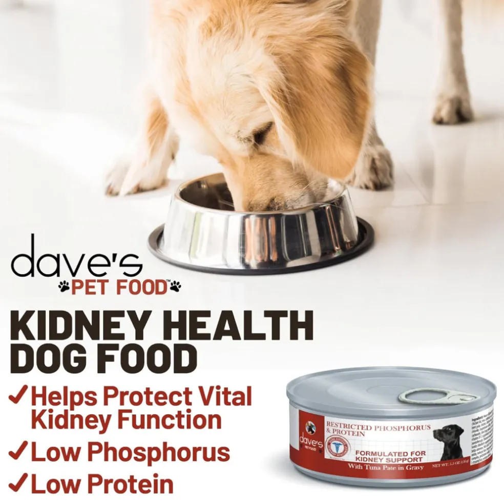 Dave's Pet Food Restricted Diet Phosphorus & Protein Kidney Support Tuna Pate in Gravy Wet Food for Dogs