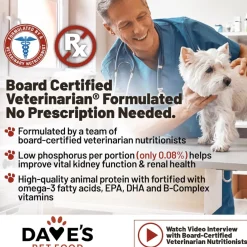 Dave's Pet Food Restricted Diet Phosphorus & Protein Kidney Support Tuna Pate in Gravy Wet Food for Dogs