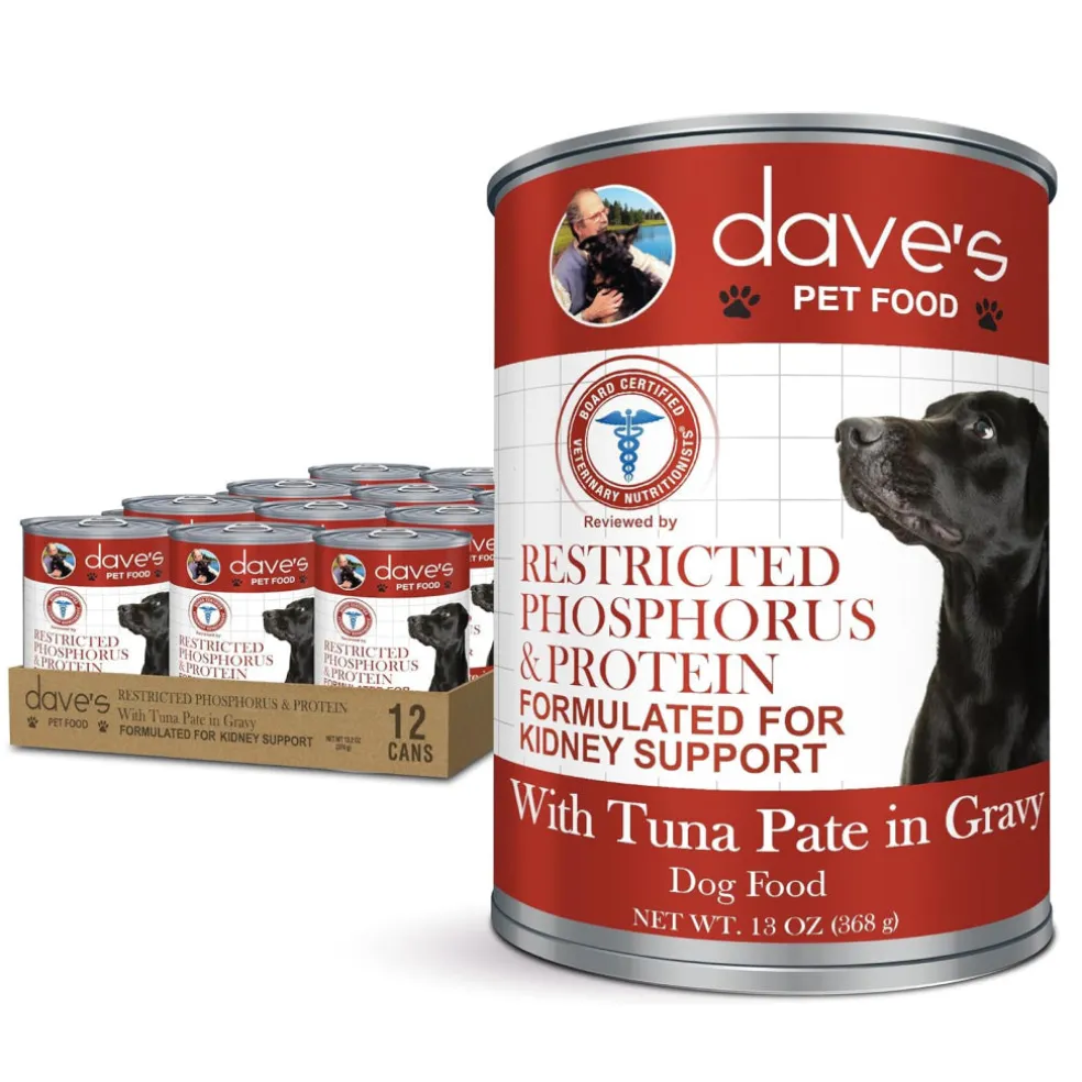 Dave's Pet Food Restricted Diet Phosphorus & Protein Kidney Support Tuna Pate in Gravy Wet Food for Dogs