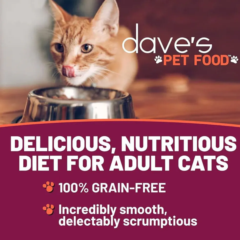 Dave's Pet Food Saucey Pate Chicken & Duck Recipe Grain-Free Canned Wet Cat Food, 5.5-oz can, case of 24