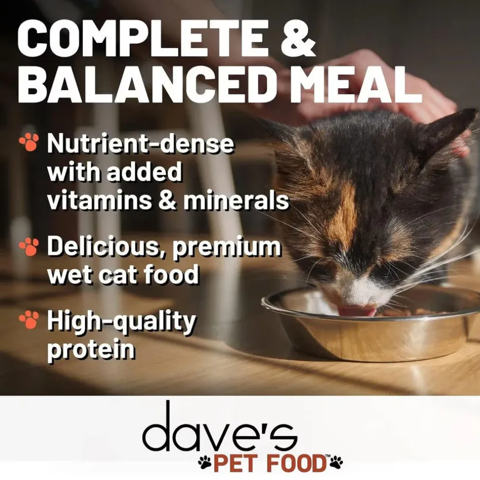 Dave's Pet Food Saucey Pate Chicken & Duck Recipe Grain-Free Canned Wet Cat Food, 5.5-oz can, case of 24