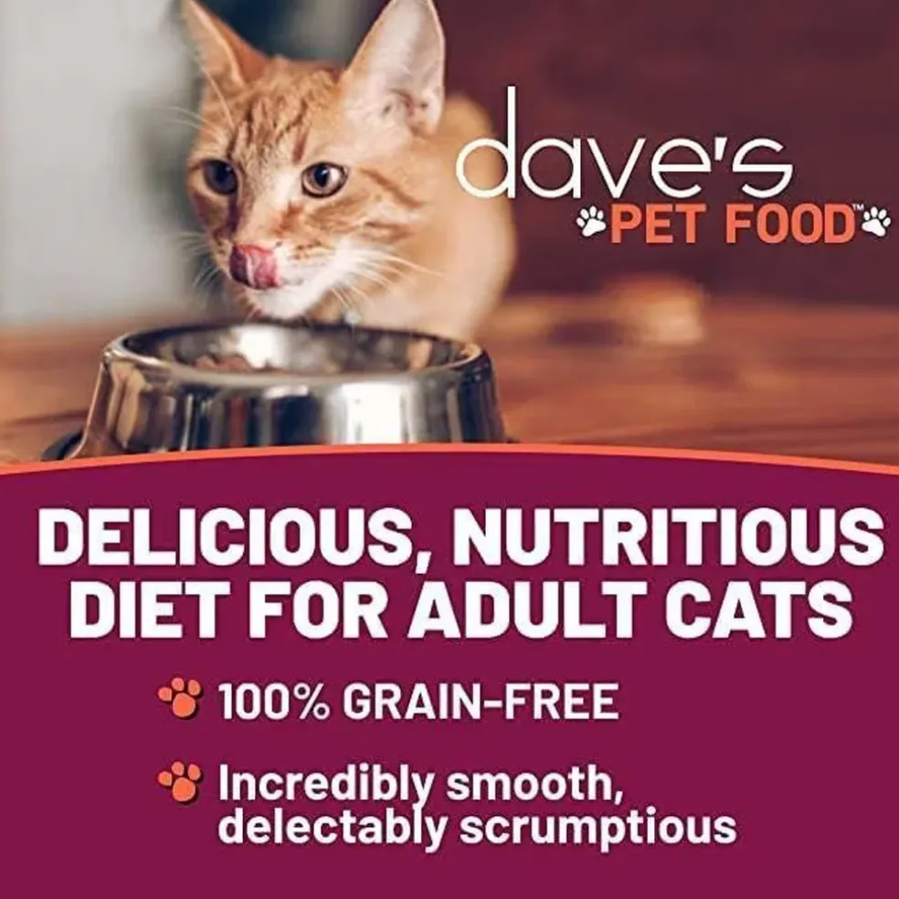 Dave's Pet Food Saucey Pate Chicken & Tuna Recipe Grain-Free Canned Wet Cat Food, 5.5-oz can, case of 24