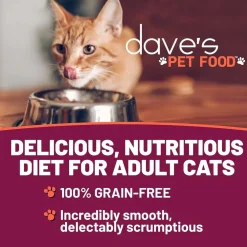 Dave's Pet Food Saucey Pate Chicken & Turkey Recipe Grain-Free Canned Wet Cat Food, 5.5-oz can, case of 24