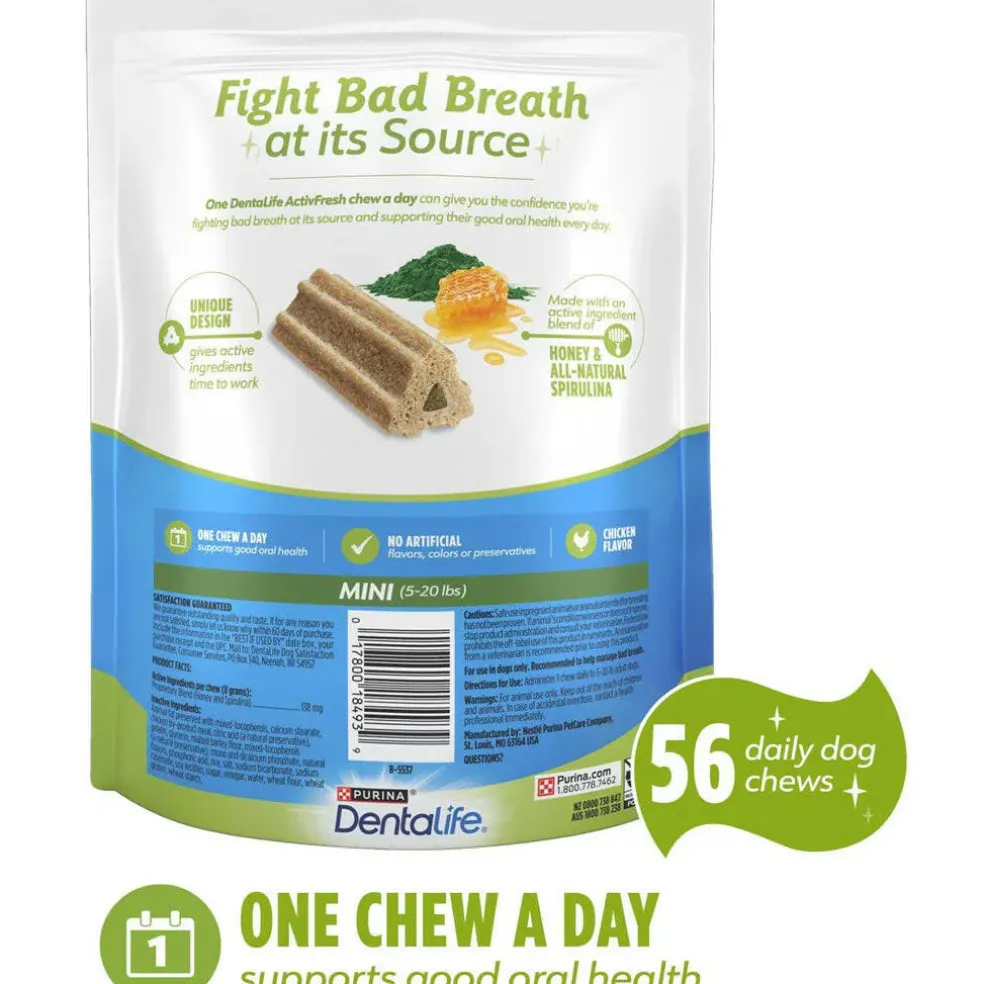 DentaLife ActivFresh Daily Mini Dental Dog Treats, 56 count