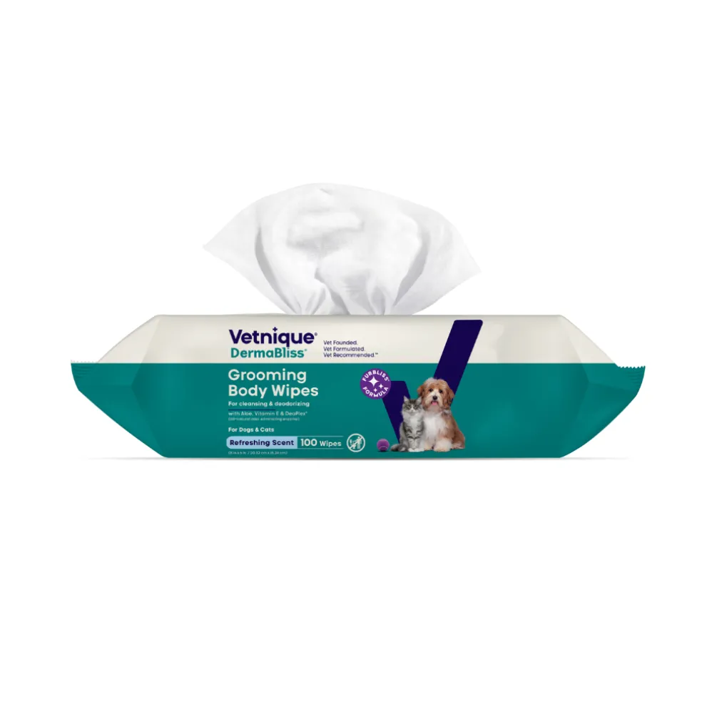Dermabliss Grooming Wipes for Dogs & Cats (100 Wipes)