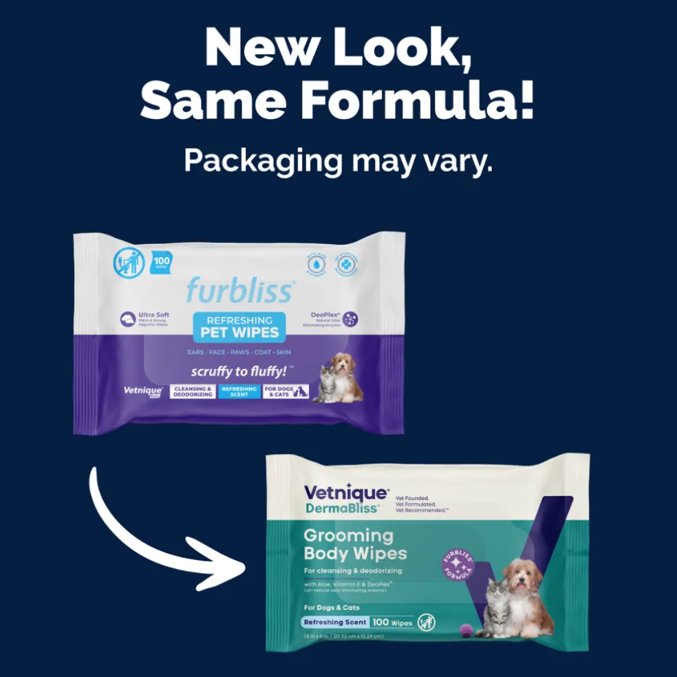 Dermabliss Grooming Wipes for Dogs & Cats (100 Wipes)