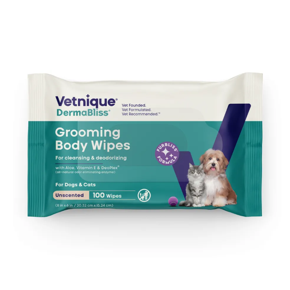 Dermabliss Grooming Wipes for Dogs & Cats (100 Wipes)