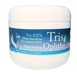 DermaZoo TrisOphto Eye Cleansing Wipes For Dogs , Cats & Horses (50 count)