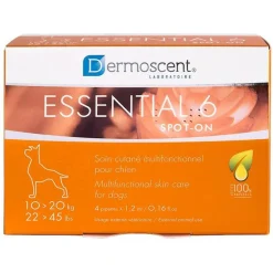 Dermoscent Essential-6 SpotOn Medium Breed Dog Skin Care Treatment 22-45 lbs.(4 count)