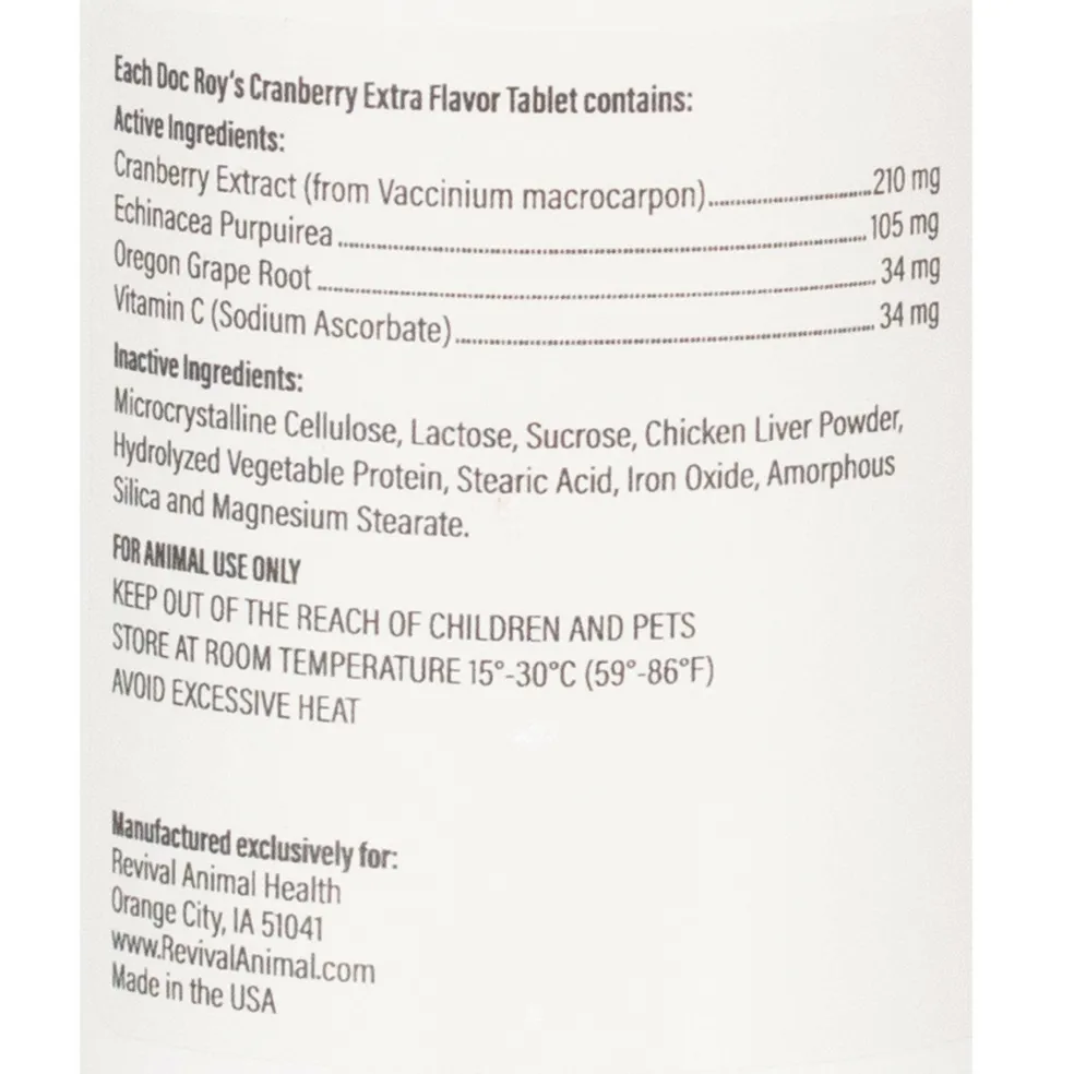 Doc Roy's Cranberry Extra for Dogs & Cats (60 tablets)