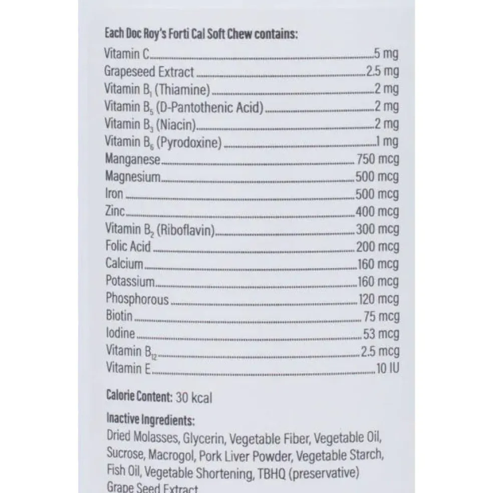 Doc Roys Forti Cal for Dogs, 120 ct Soft Chews