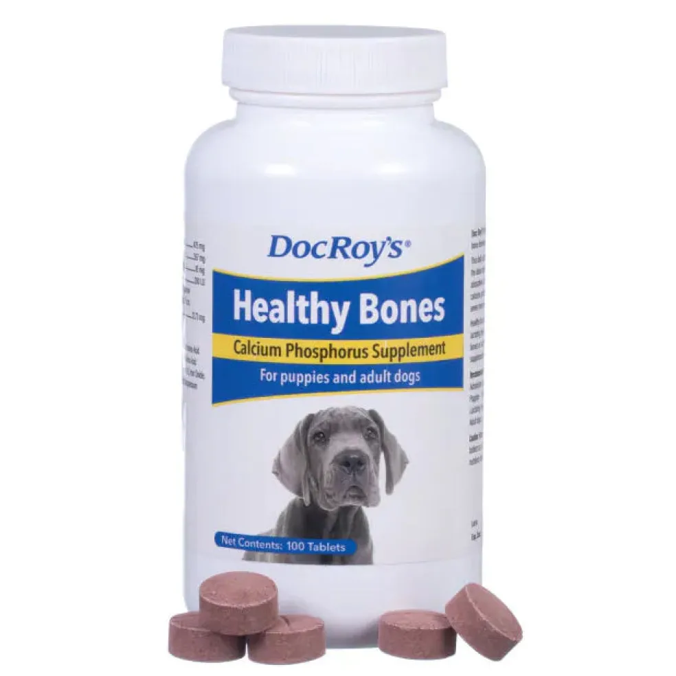 Doc Roy's Healthy Bones - Supplement for Puppies and Adult Dogs, 100 ct
