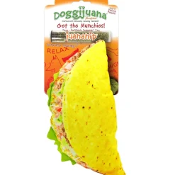 Doggijuana Get the Munchies Refillable Juananip Taco Squeaky Plush Dog Toy