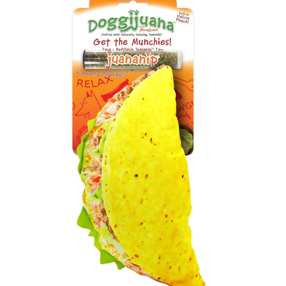 Doggijuana Get the Munchies Refillable Juananip Taco Squeaky Plush Dog Toy