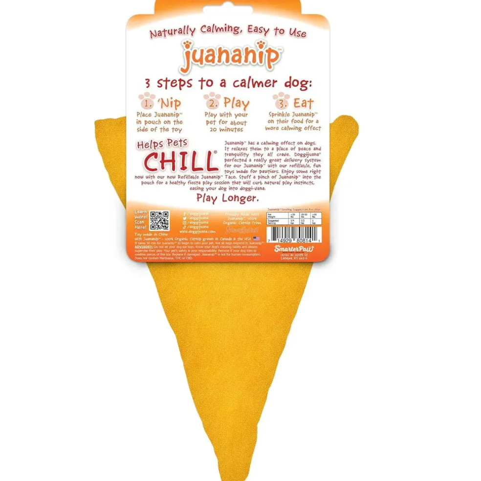 Doggijuana Get the Munchies Refillable Juananip Pizza Squeaky Plush Dog Toy, 1 count