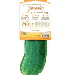 Doggijuana Tuffer Chewer Refillable Juananip Dill Pickle Tough Squeaky Dog Plush Toy, 1 count