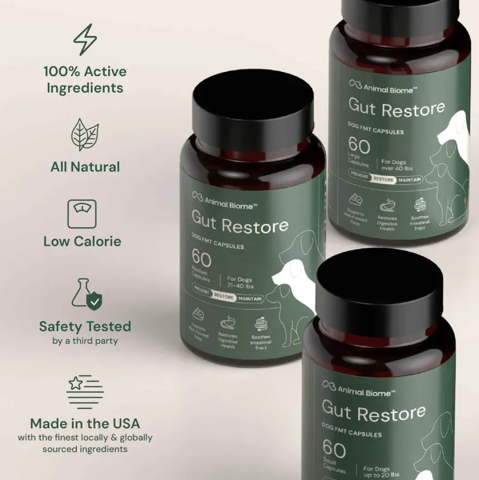 Doggy Biome Gut Restore Supplement FMT Capsules for Dogs