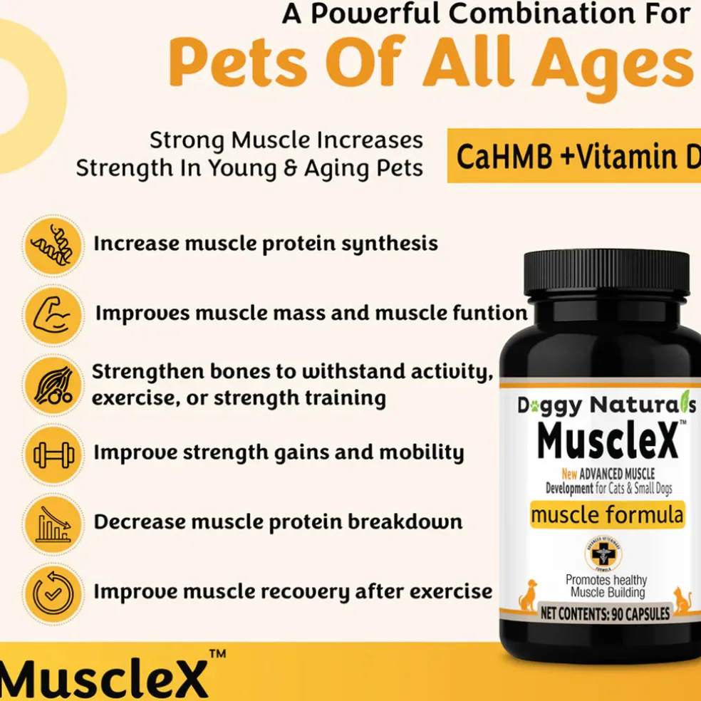 Doggy Naturals MuscleX Advance Muscle Development for Dogs & Cats, 90 capsules