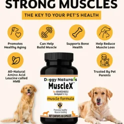 Doggy Naturals MuscleX Advance Muscle Development for Dogs & Cats, 90 capsules