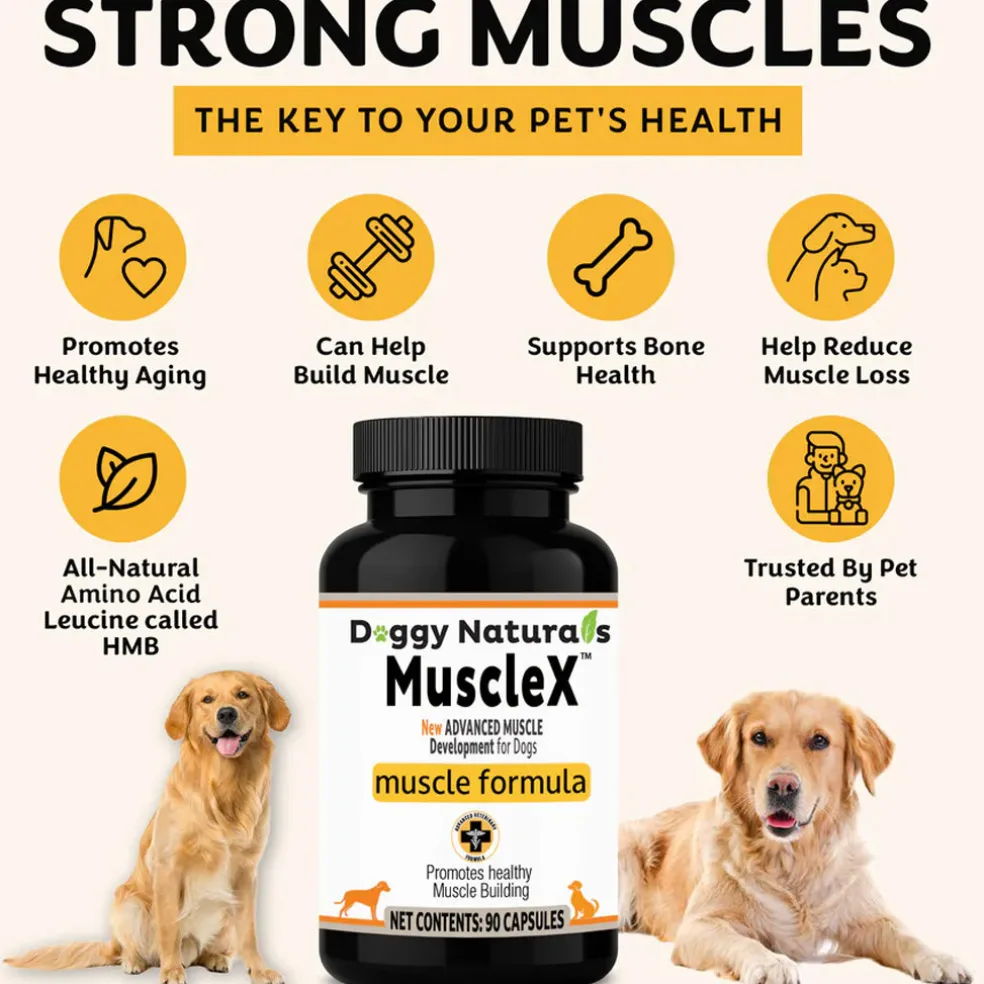 Doggy Naturals MuscleX Advance Muscle Development for Dogs & Cats, 90 capsules