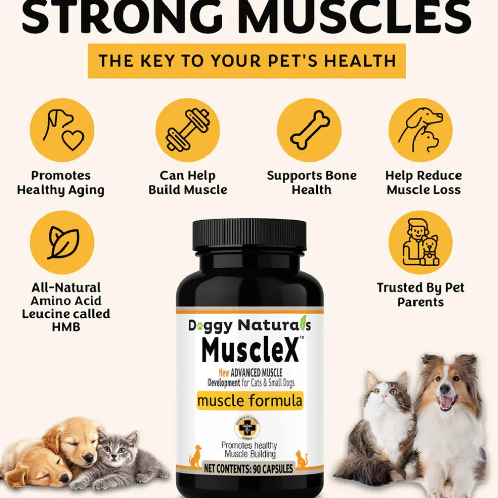 Doggy Naturals MuscleX Advance Muscle Development for Dogs & Cats, 90 capsules