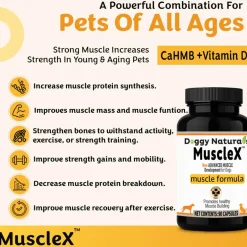 Doggy Naturals MuscleX Advance Muscle Development for Dogs & Cats, 90 capsules