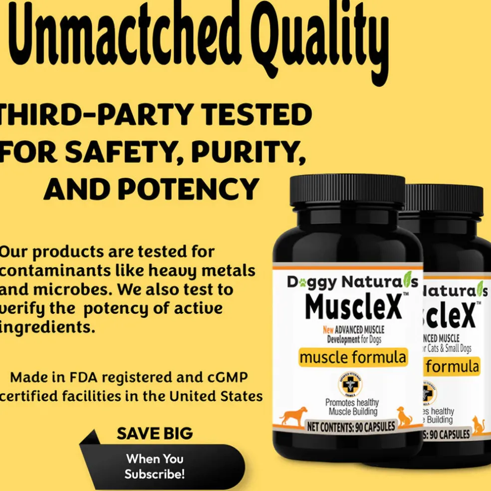 Doggy Naturals MuscleX Advance Muscle Development for Dogs & Cats, 90 capsules