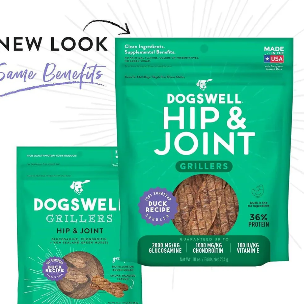Dogswell Grillers Hip & Joint Duck Recipe Grain-Free Treats for Dogs