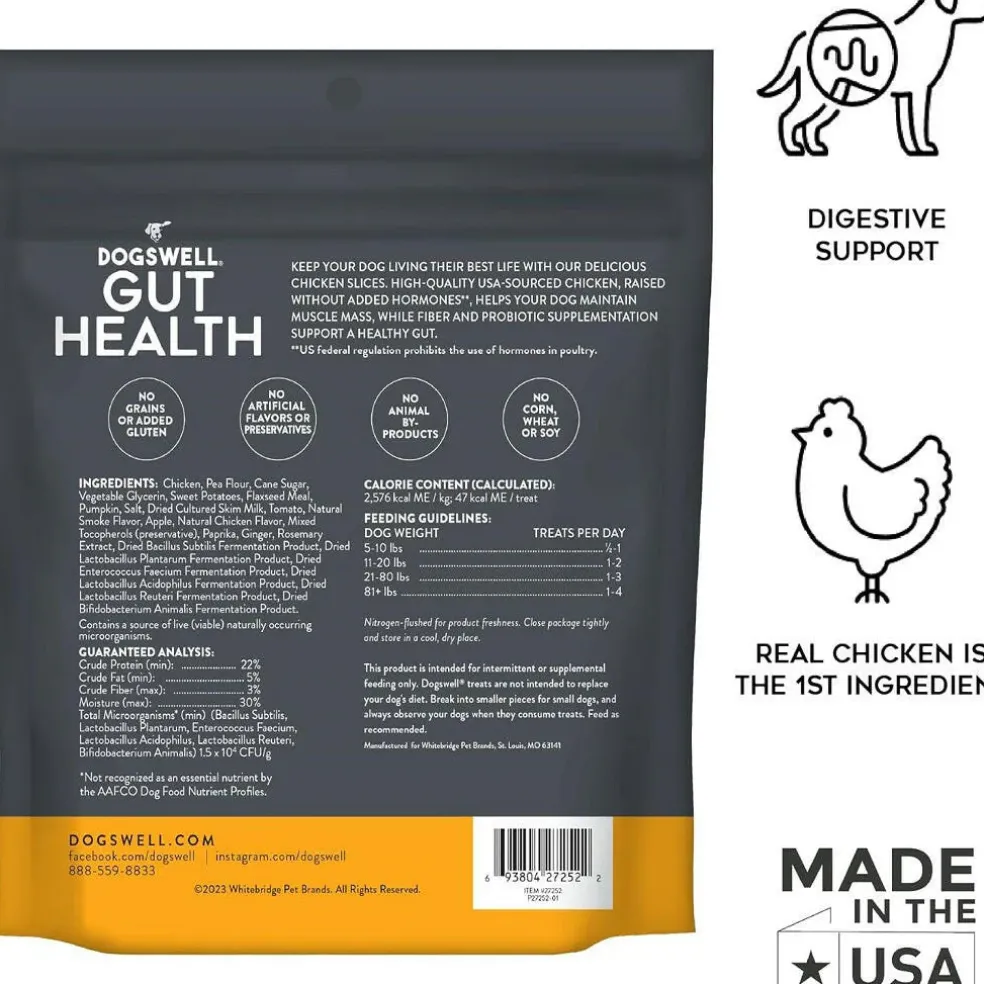 Dogswell Gut Health Chicken Slices Treats for Dogs 8 oz