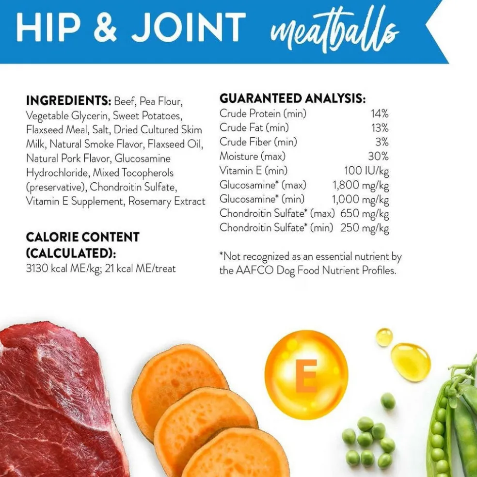 Dogswell Hip & Joint Beef Recipe Meatballs Treats for Dogs 14 oz