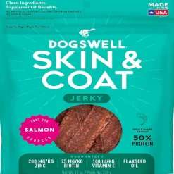 Dogswell Jerky Skin & Coat Salmon Grain-Free Treats for Dogs