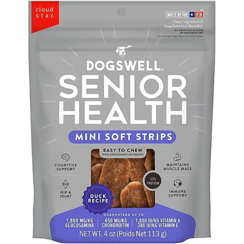 Dogswell Senior Health Mini Soft Strips Duck Recipe Treats For Dogs
