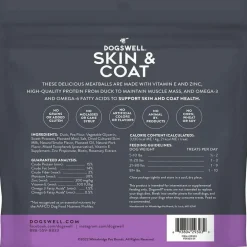 Dogswell Skin & Coat Duck Recipe Meatballs Treats for Dogs 14 oz