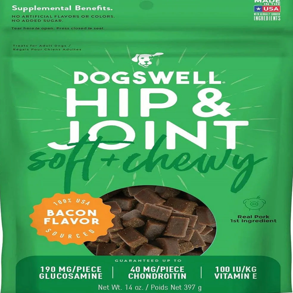 Dogswell Soft & Chewy Hip & Joint Bacon Flavored Treats for Dogs 14 oz