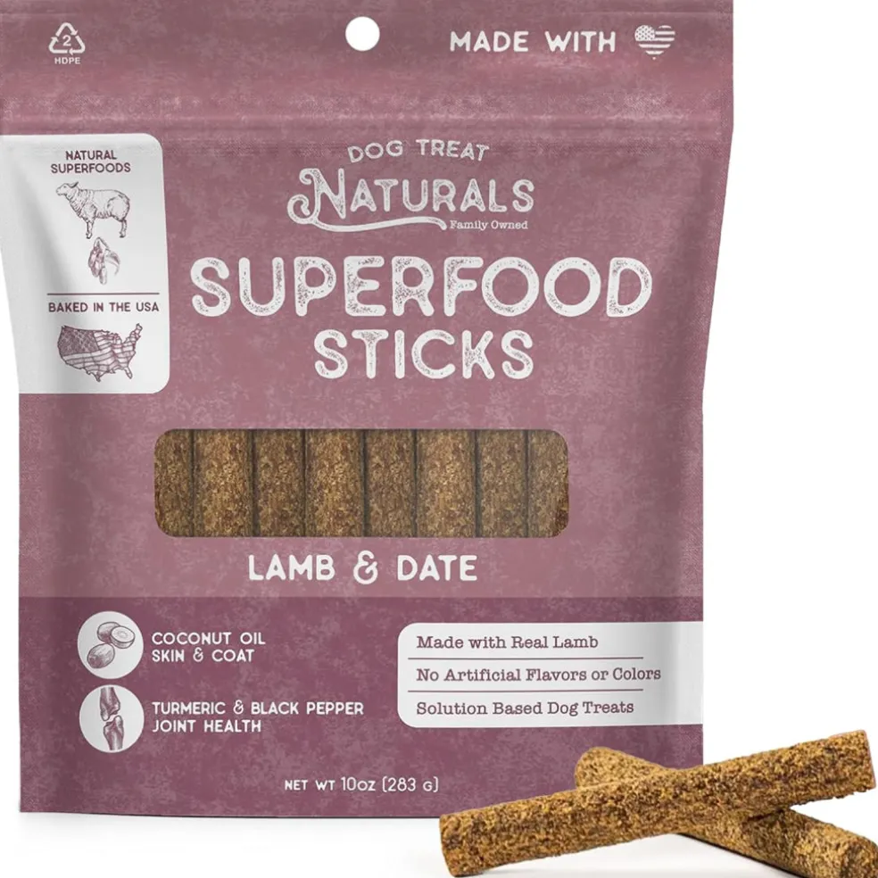 Dog Treat Naturals Superfood Sticks Lamb & Date Dog Treats (10 oz)